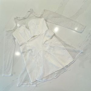 White sheer polka dot dress